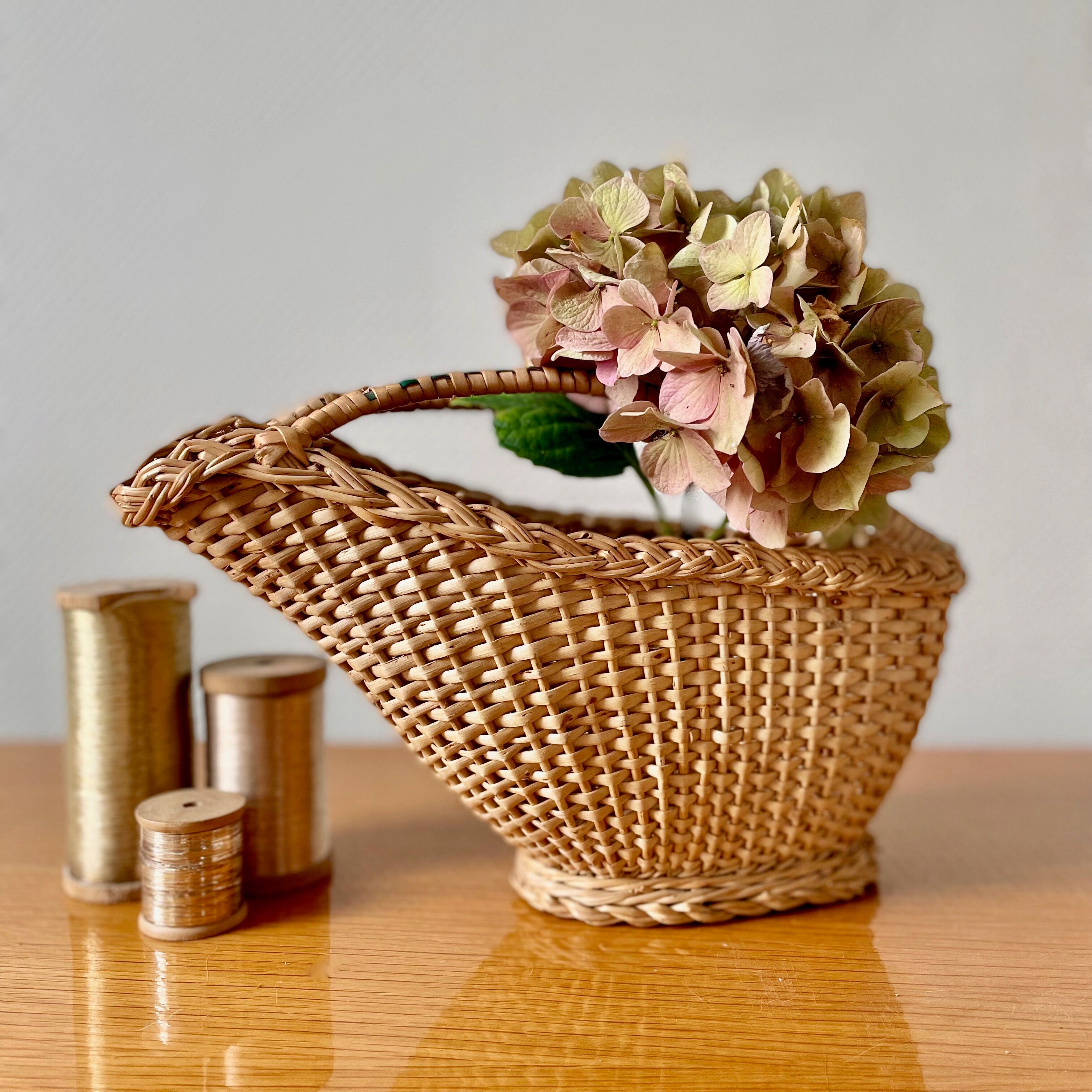 Vintage rattan bottle holder