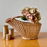 Vintage rattan bottle holder