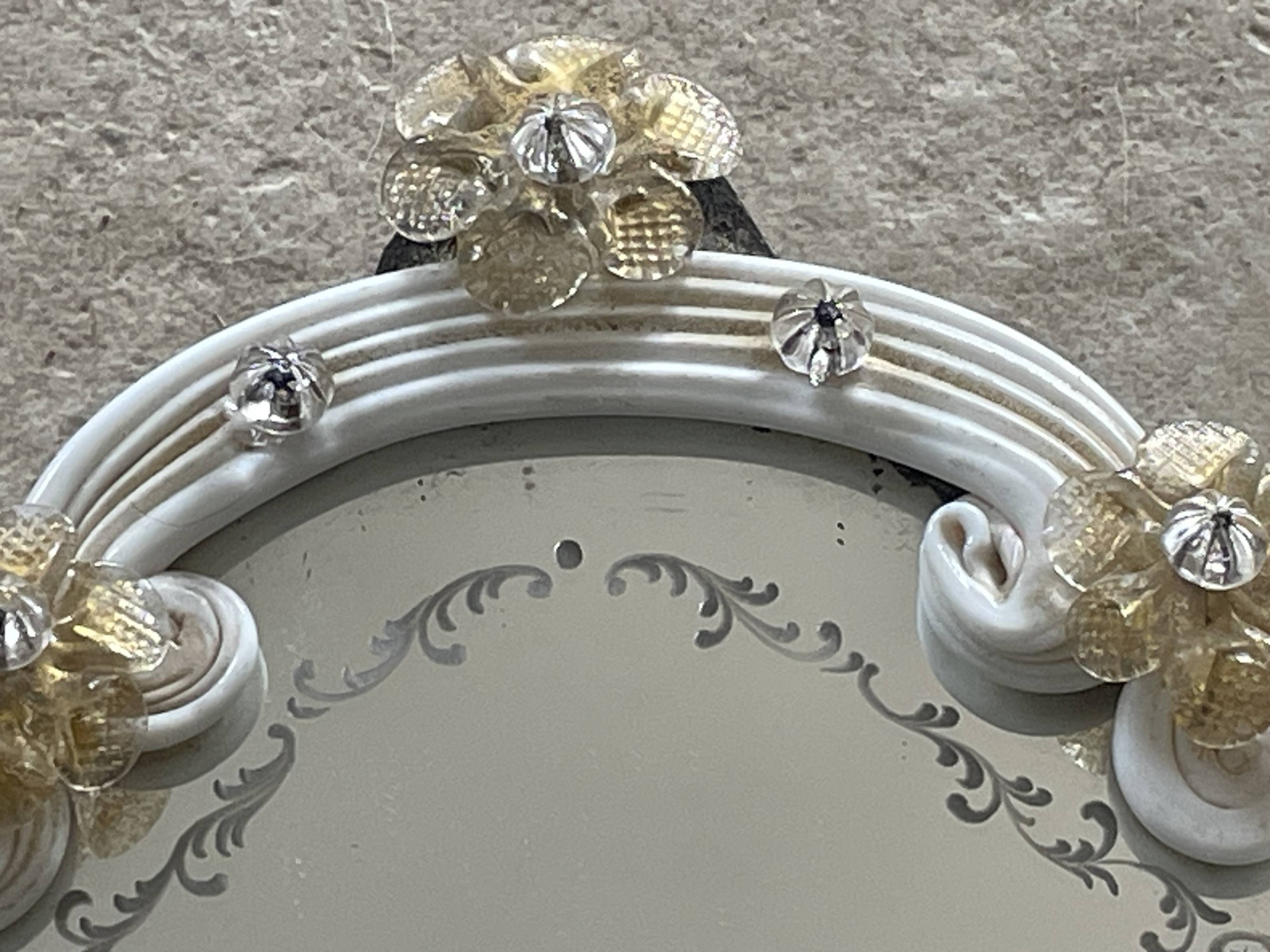 Murano glass mirror wall light