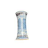 Vase cornet gien blanc bleu