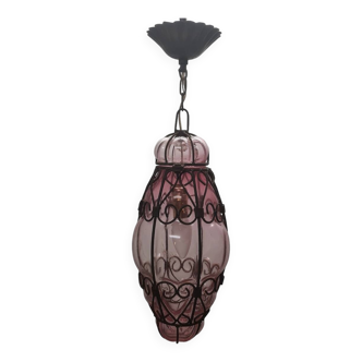 Lampe à suspension vintage en verre de Murano de style vénitien