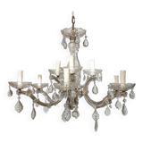 Murano style chandelier with six arms of light and nine lamps