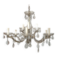 Murano style chandelier with six arms of light and nine lamps
