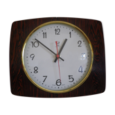 Electronic "Jaz" clock in formica, glass and brass - France - 60s