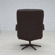 1970s, Scandinavian swivel armchair, original patchwork furniture leather.