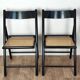 Chaises pliantes en bois et rotin