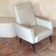 Armchair of the years vintage 50/60.en white leatherette