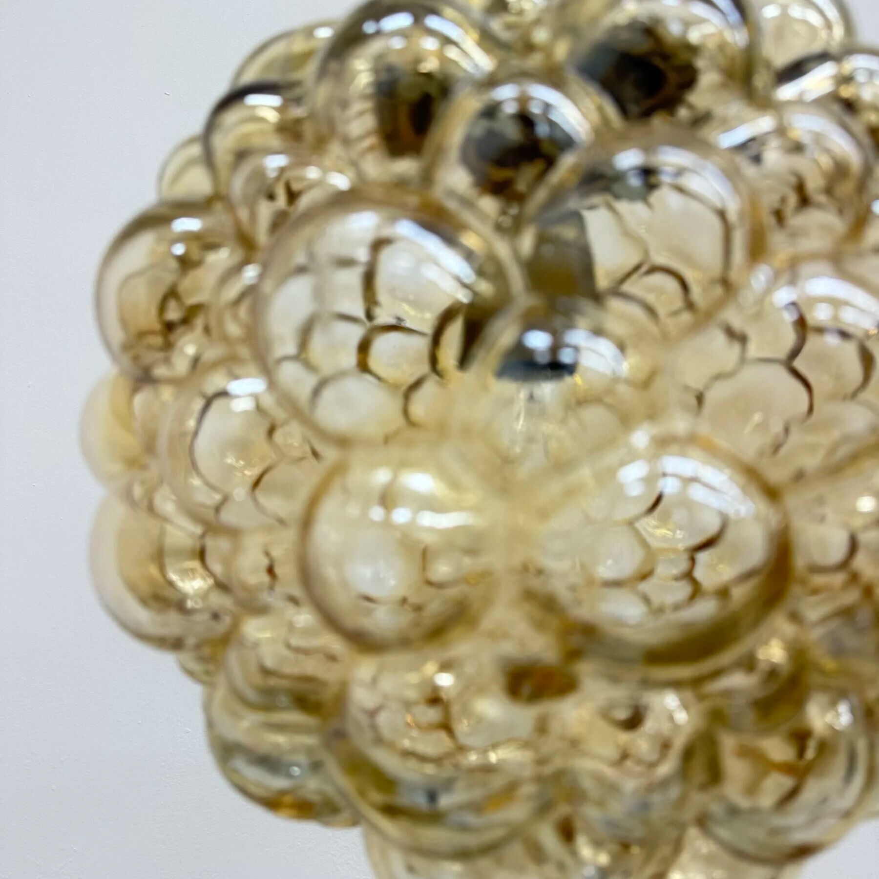 XL Helena Tynell glass bubble hanging lamp pendant, 1970s