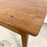 French antique dining table oak and pine