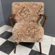 1960s floral print cocktail armchair with armrests
