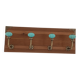 Retro vintage wall coat rack - 4 azure blue ceramic hooks