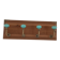 Retro vintage wall coat rack - 4 azure blue ceramic hooks