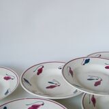 set of 6 Givors soup plates model Perce-Neige 1950
