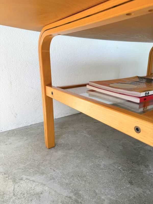 Table basse ovale en hêtre, Ikea 1980