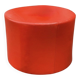 Grand pouf vintage en Skaï rouge – diamètre : 62 cm