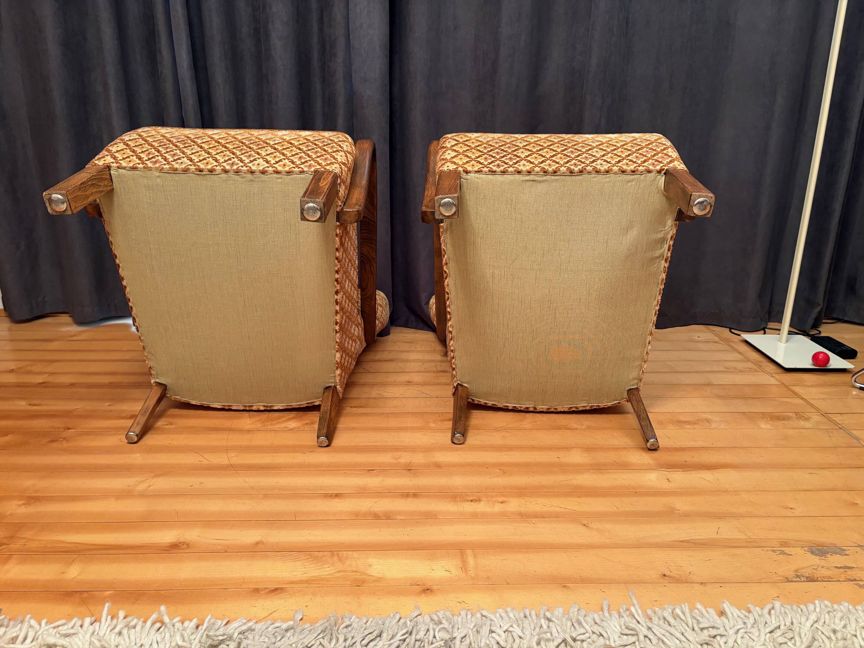 Pair of Art Deco Armchairs, 1940s