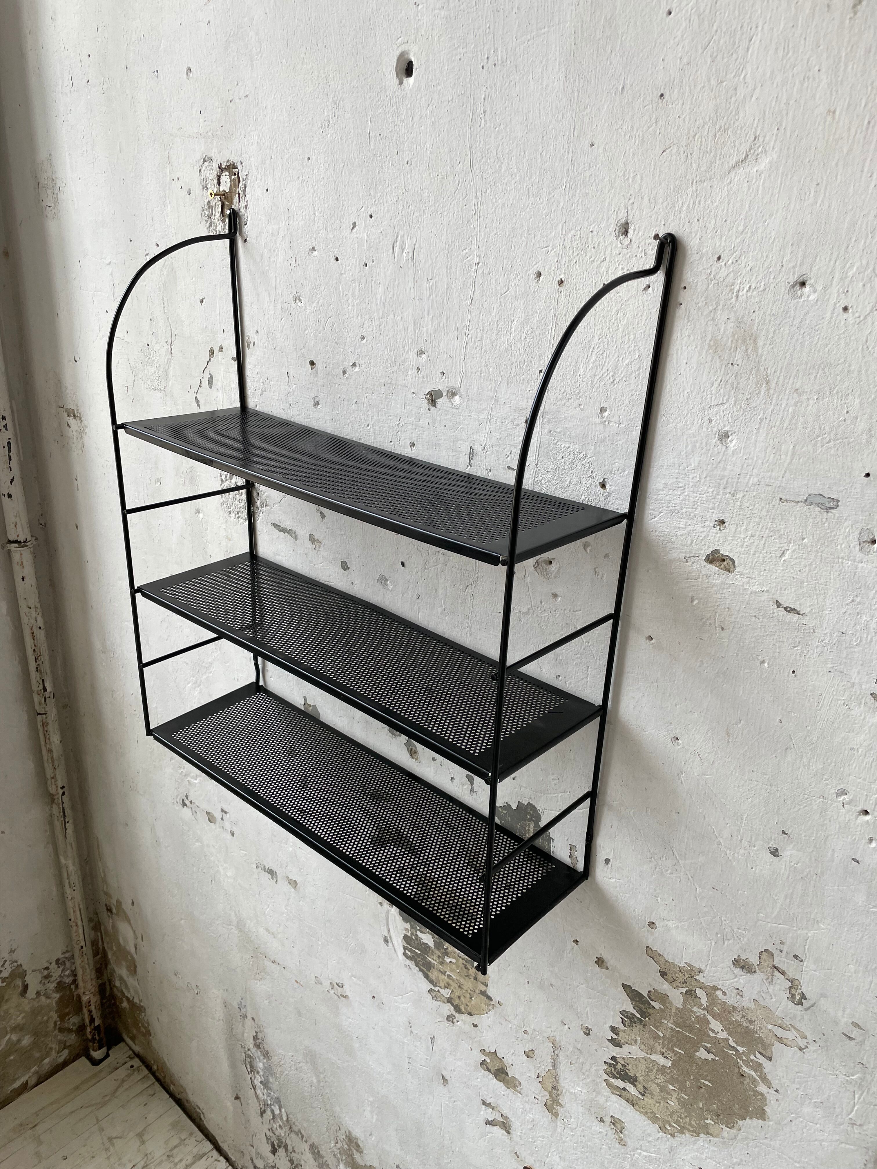 Black metal string shelf