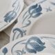 6 flat plates - Antique tableware set 82 pieces Sarreguemines earthenware Art Nouveau style