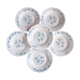 Vintage 6 hollow plates arcopal 70 - 80's décor myosotis veronica