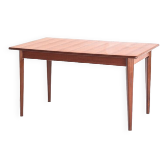 Vintage Scandinavian style table with central extension. Teak wood. France, 1960s