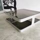 Vintage coffee table design 1970's brushed aluminum