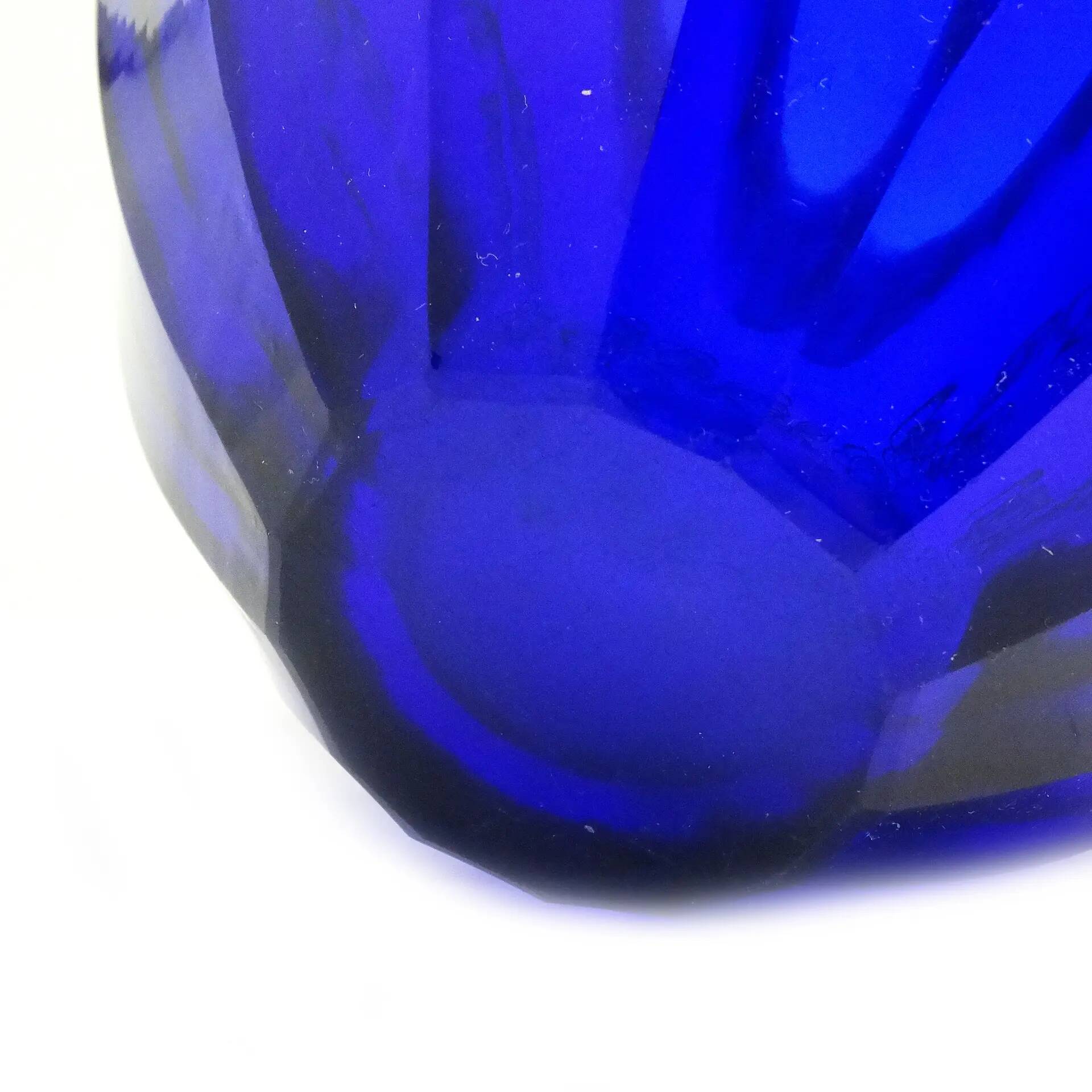 Art déco vase, cobalt crystal, Józefina Glassworks, Poland, 1930s