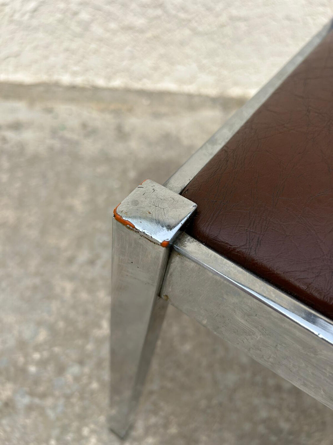 4 vintage leather/iron chairs