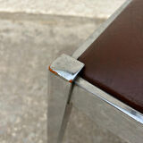 4 vintage leather/iron chairs