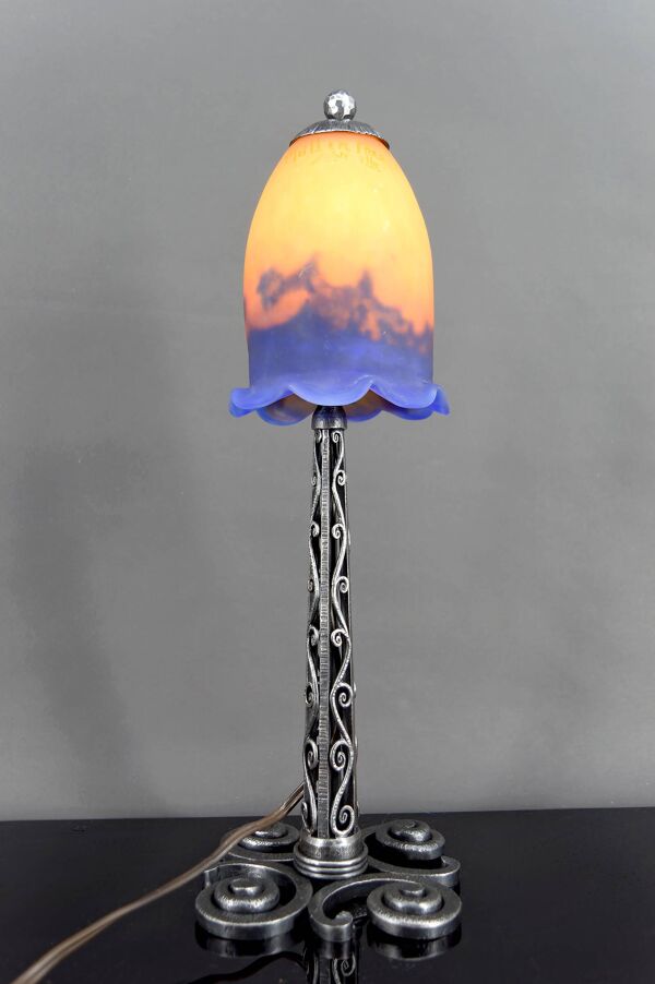 Lampe en Fer Forgé, Paul Kiss et Muller Frères, France, Art Déco, c. 1920