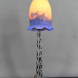 Wrought Iron Lamp, Paul Kiss and Muller Frères, France, Art Deco, c. 1920