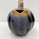 Pitcher Vintage jug in brown and blue ceramic in the shape of a melon
