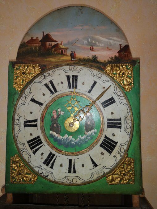 Pendule mouvement horloge hollandaise dite chaise époque 18eme