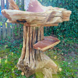 Teak root standing sink