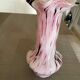 Pink and black blown glass vase