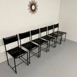 6 chaises en cuir « 101 » design italien Belotti Alias 1980 vintage