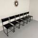 6 leather chairs "101" Italian design Belotti Alias 1980 vintage