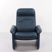 De Sede DS 50 Relax armchair with Hocker leather Petrol colour, 1980 Switzerland