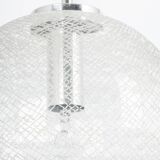 Small chrome Limburg pendant light with glass ball, Germany, 1970s.