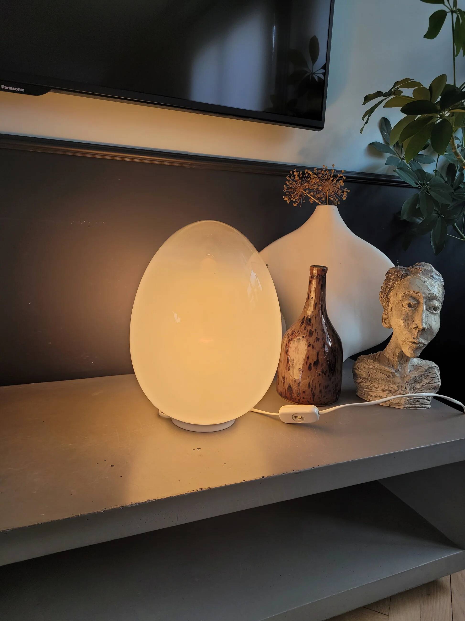 Vintage glass egg lamp