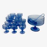 16 sangria serving glasses, Biot blue bubble glass