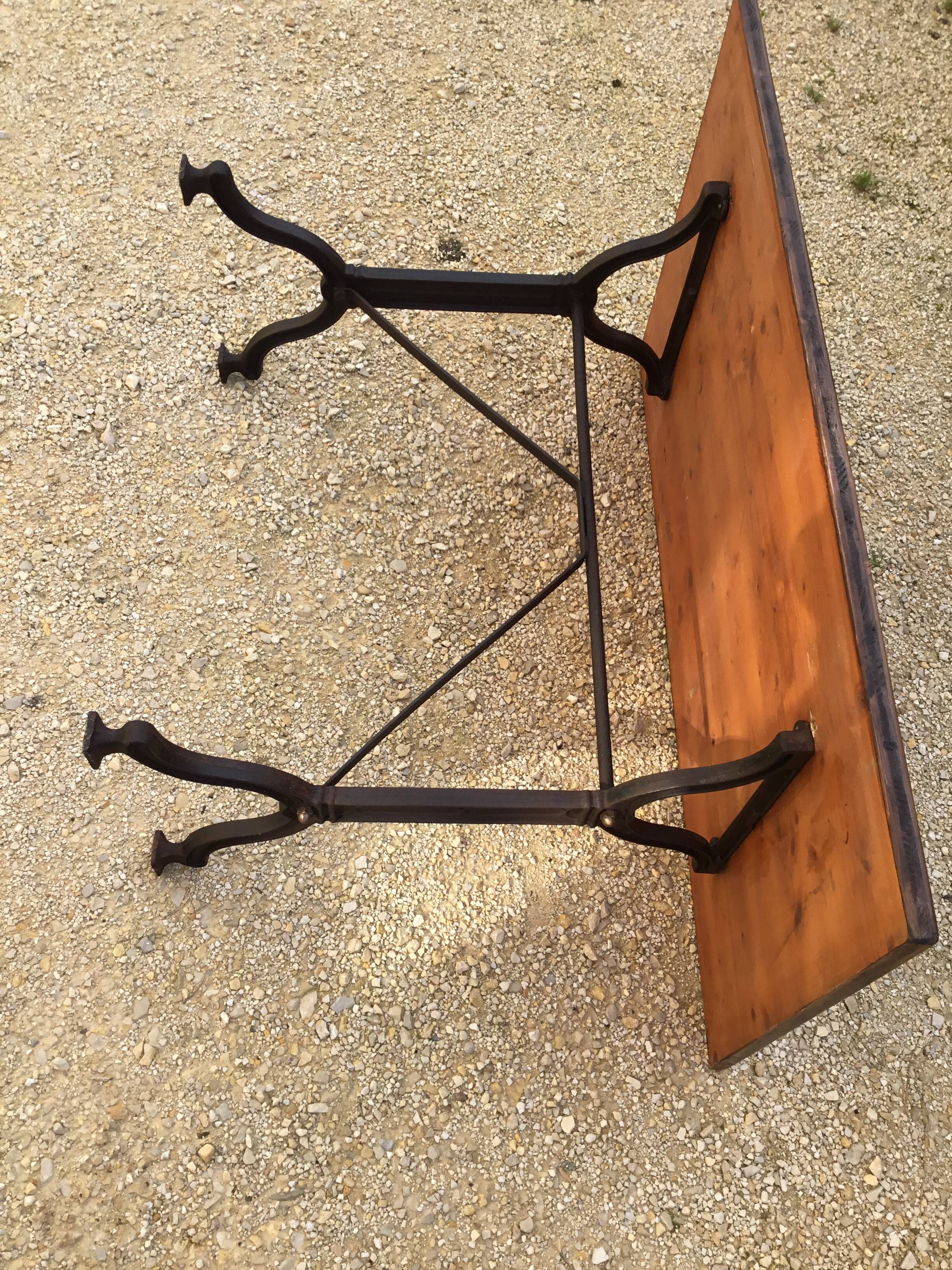 Cast iron and wood bistro table