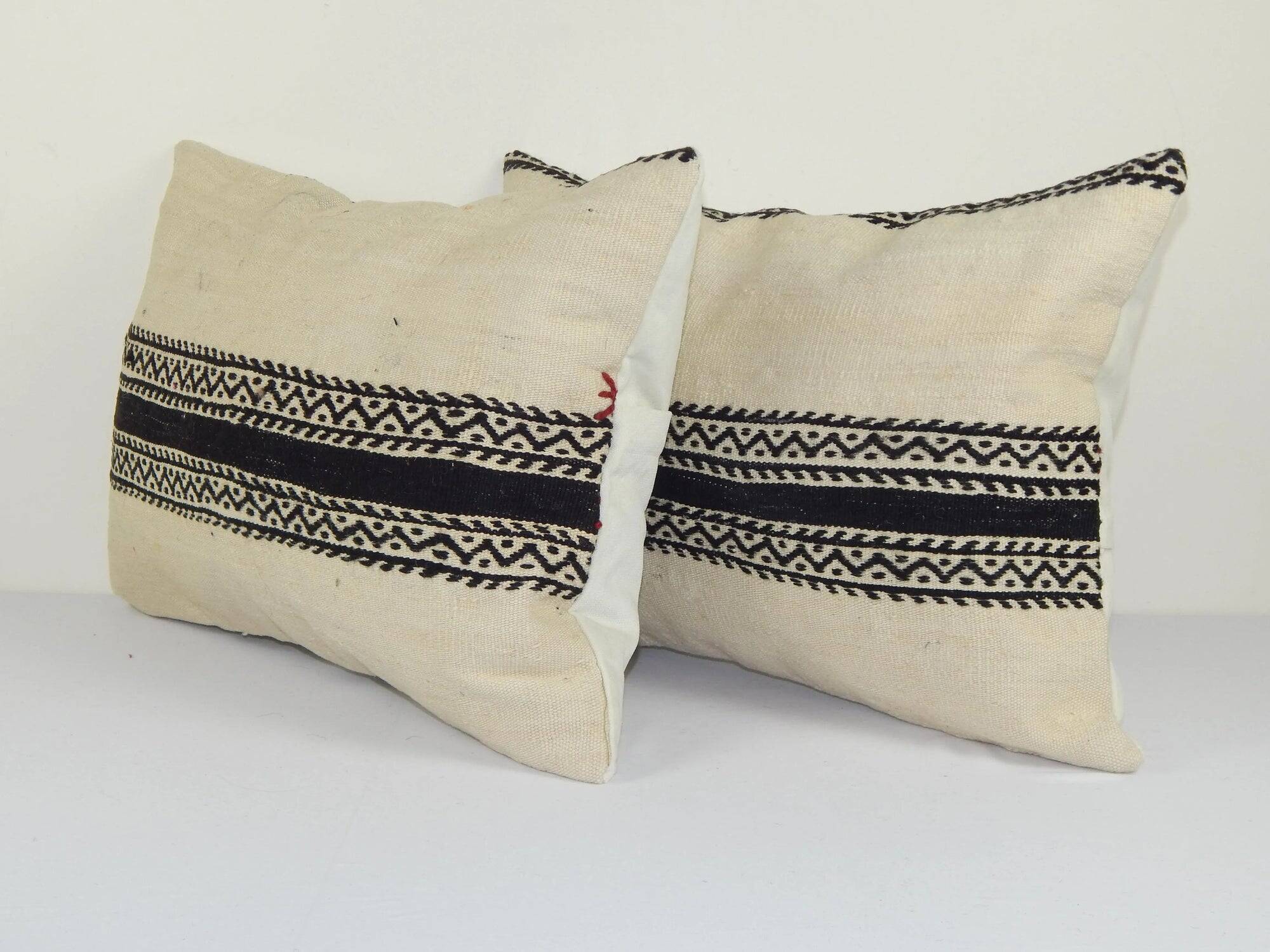Set of 2 vintage kilim cushion covers 56x41 cm