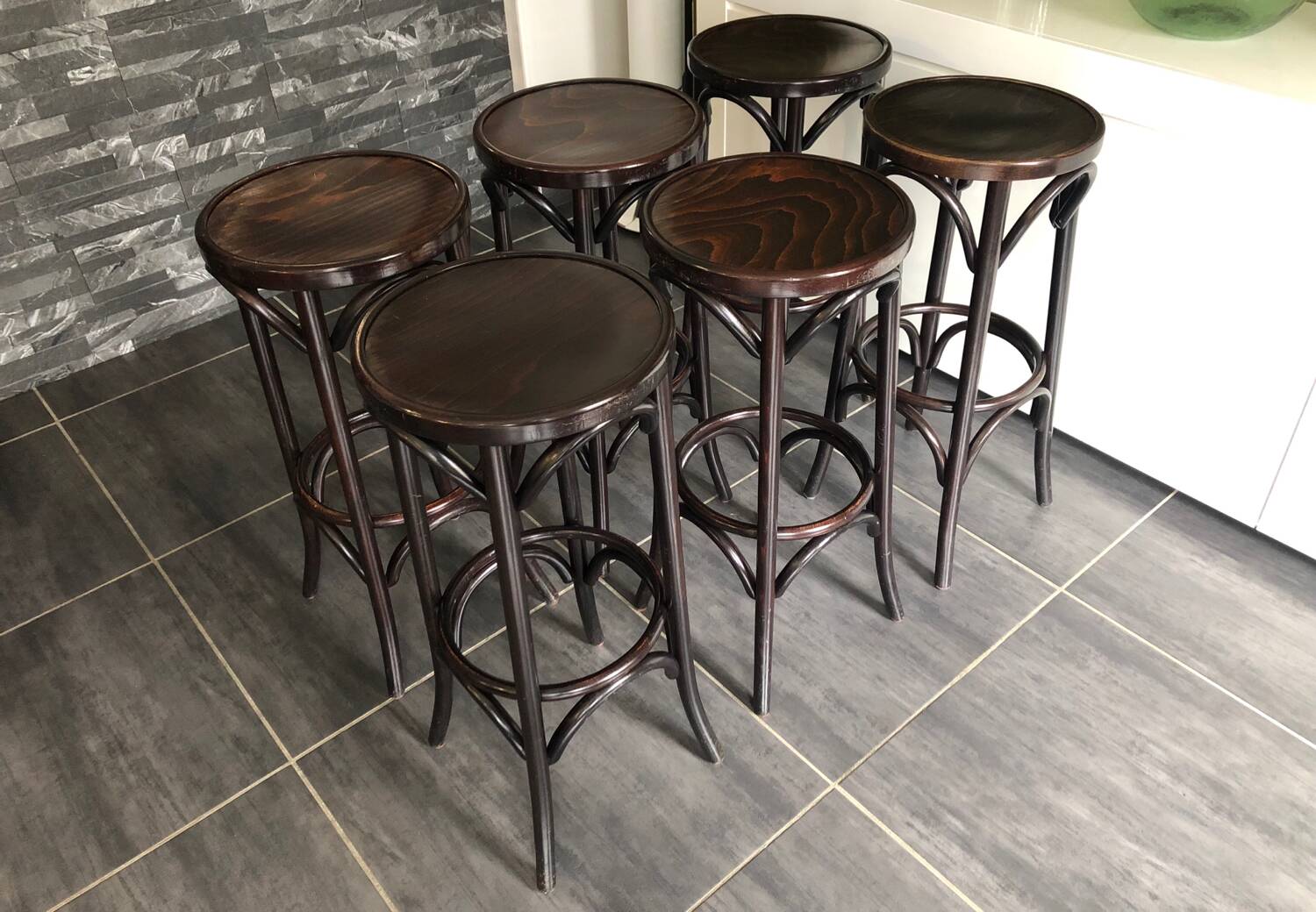 Series of 6 bistro stools