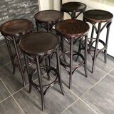 Série de 6 tabourets de bistrot