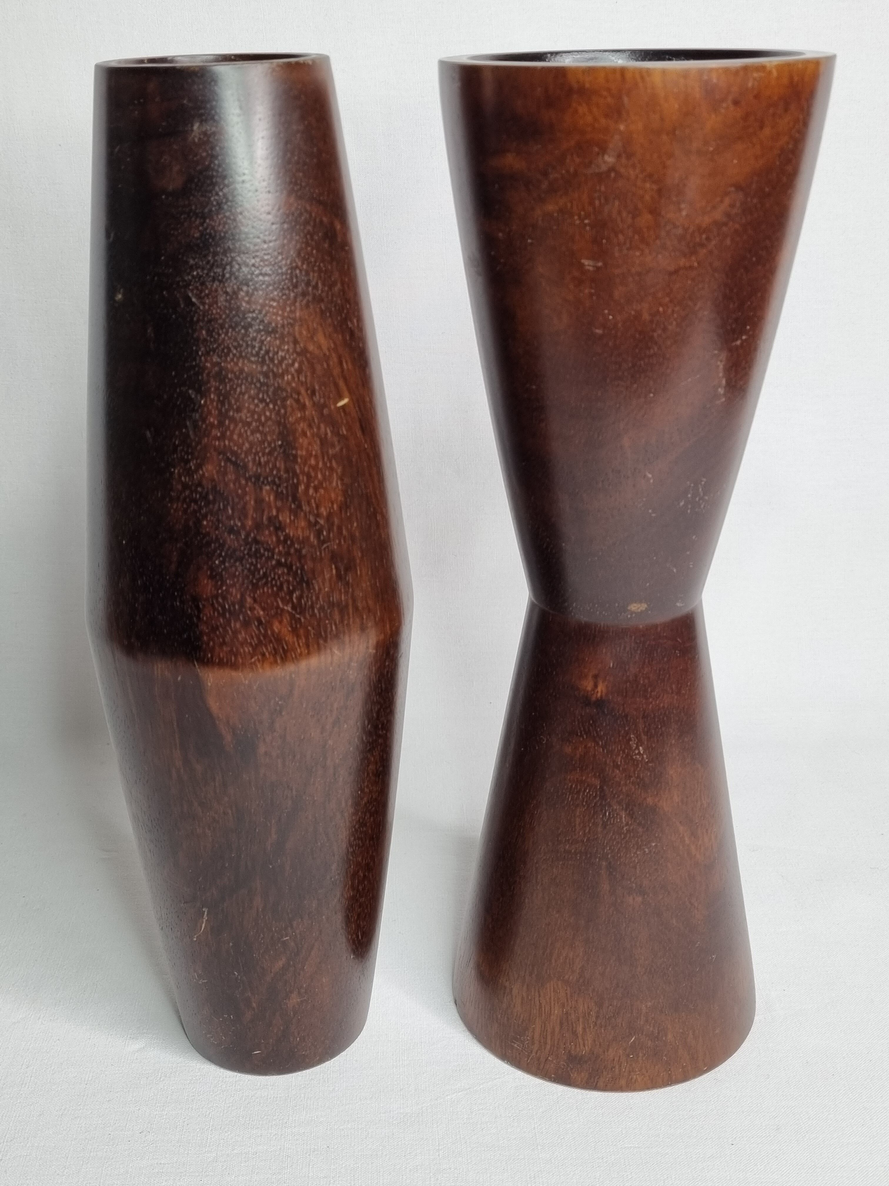 Pair of bamboo design vases, vintage, 80s, 30 cm