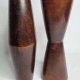 Paire de vases design en bambou, vintage, années 80, 30 cm