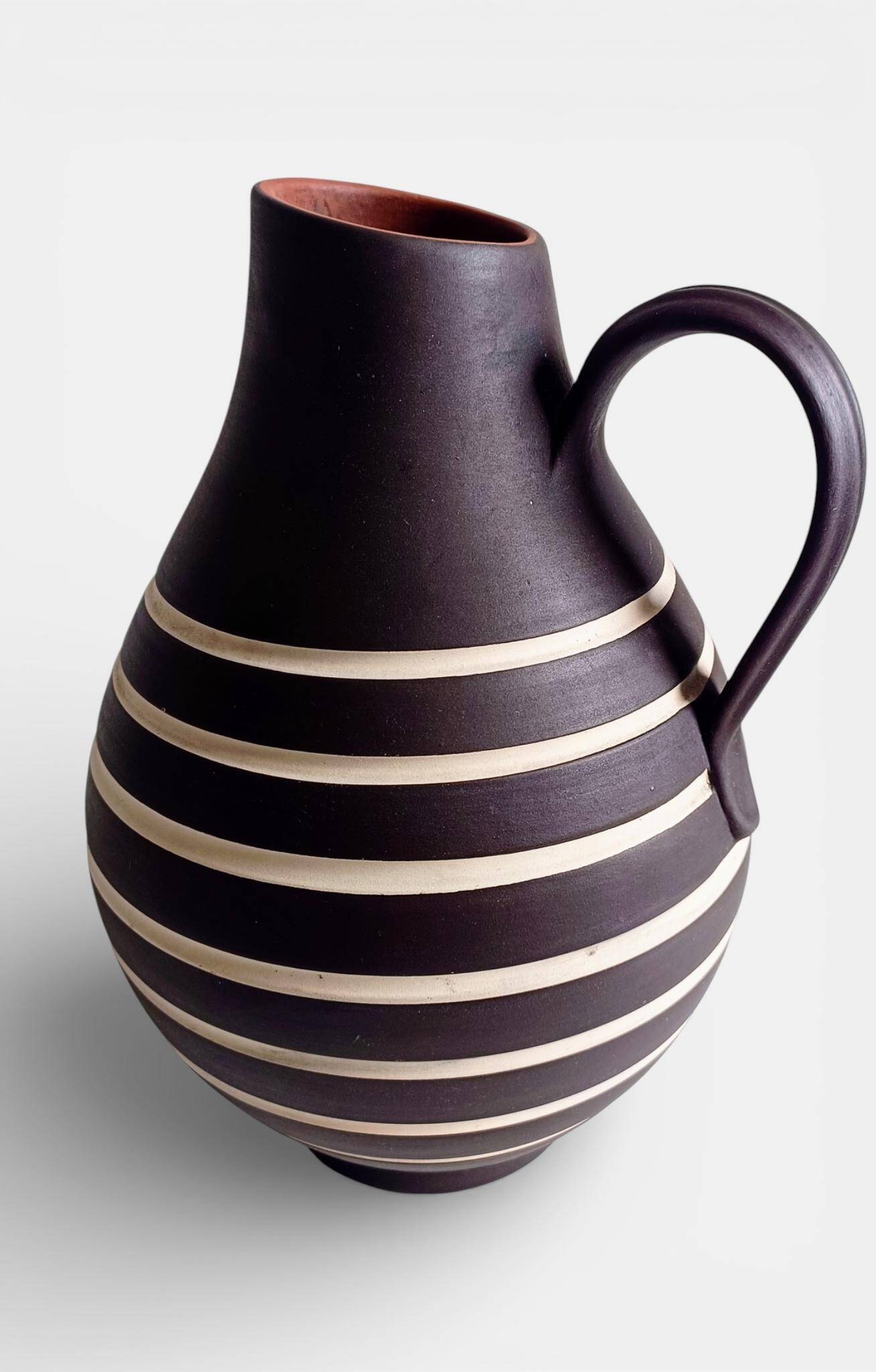 Mid-Century Modern Terracotta Pitcher by AKRU, West Germany, 1950s