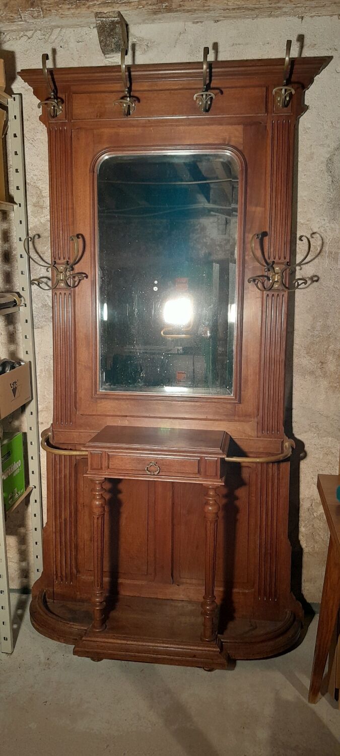 Walnut coat rack wardrobe