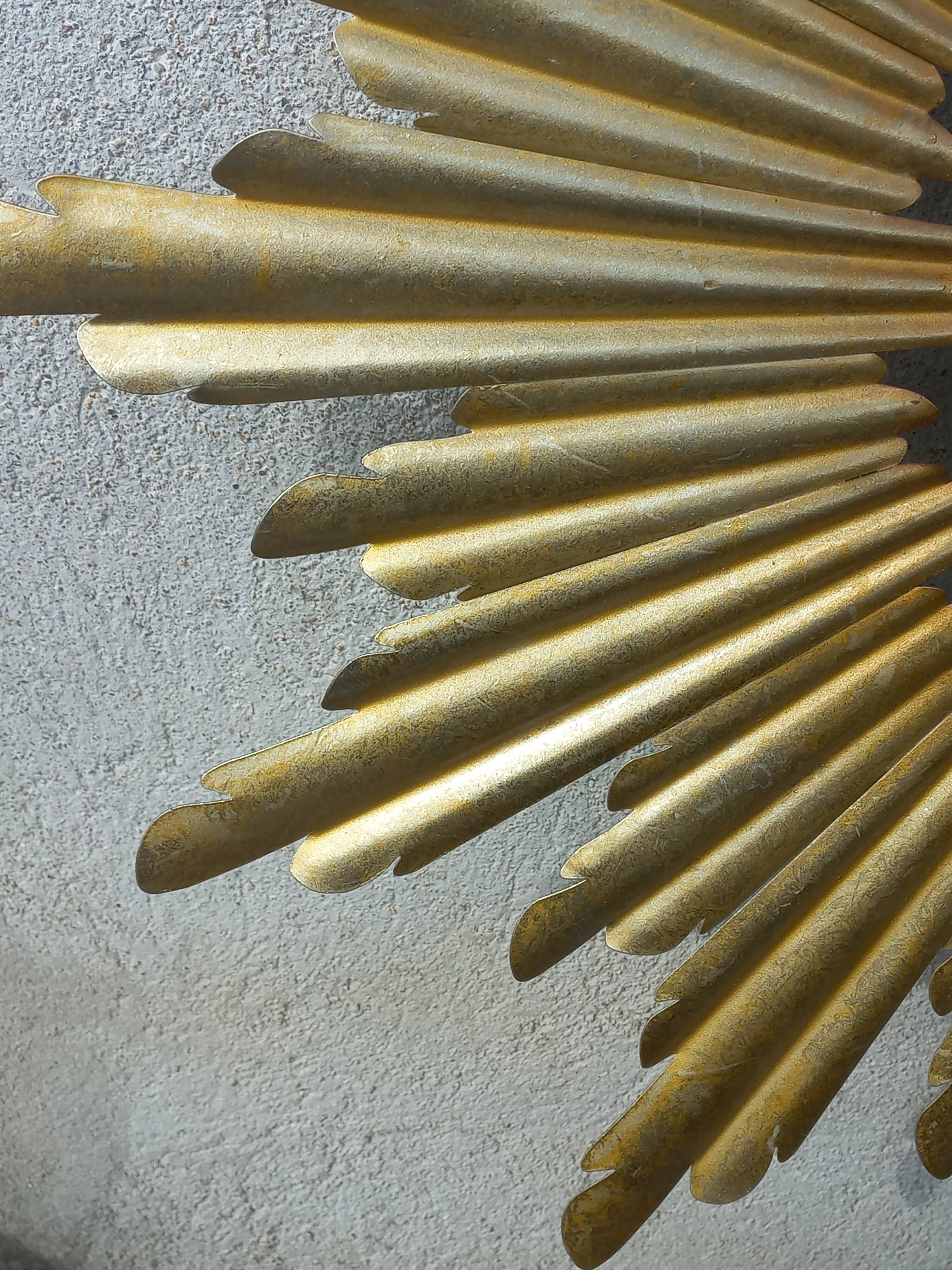 Gold metal sun mirror