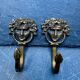2 brass coat hooks caryatids Art Nouveau